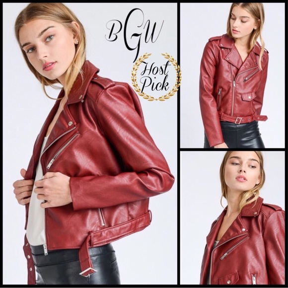 Boutique with Grace Jackets & Blazers - 🆕5⭐️Faux Leather Biker Moto Jacket